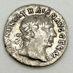 98-117 AD Roman Empire Trajan AR Denarius Mars RIC 331 Ancient Silver Coin