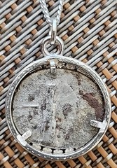 Roman Emperor Hadrian Genuine Ancient Silver Coin Solid Silver Necklace with COA