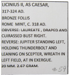 LICINIUS II AS CAESAR, 317-324 AD. AE FOLLIS. ROME MINT. JUPITER REVERSE.