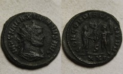 Rare genuine Ancient Roman coin Antoninianus Aurelian & Vabalathus Antioch