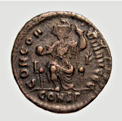 GRATIAN, 367-383 AD. AE 3. CONSTANTINOPLE MINT. CONSTANTINOPOLIS REVERSE.
