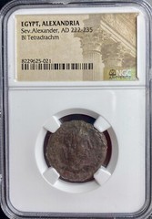 Egypt NGC Genuine Emperor Severus Alexander 222-235AD Ancient Tetradrachm Coin