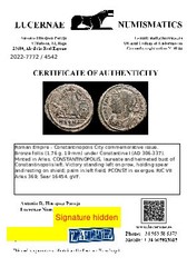 *Lucernae* City Conmemorative Follis Victory on prow / PCONST (4542) Arles 303