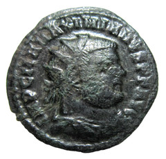 MAXIMIANUS, 286-305 AD. AE FOLLIS. CYZICUS MINT. EMPEROR & JUPITER REVERSE