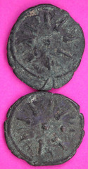 2 Nice Widows Mite Coins Holy Land Artifact Display Card Export Permit COA @O919