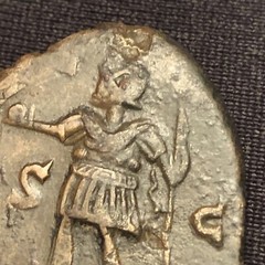 postumus Ae sestertius A.D. 260-269 Posthumous In Military Attire Struck On Ir F