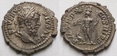 Septimius Severus AR Denarius AD 205 Jupiter Thunderbolt Roman Ancient Coin