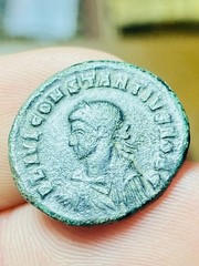 Constantius II Caesar AE Follis Sirmium AD 324-325, CAMPGATE, EXTREMELY RARE, XF