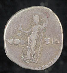 Roman Coin Vespasian Silver Denarius Vesta Simpulum & Scepter Rome mint 72-73 AD