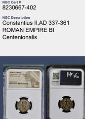 NGC Certified Ancient Roman Coin Emperor Constantius II Captives 337–361 AD
