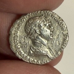 Coin, Trajan, Denarius, 114-117 AD, Rome, AU, Silver, RIC:346