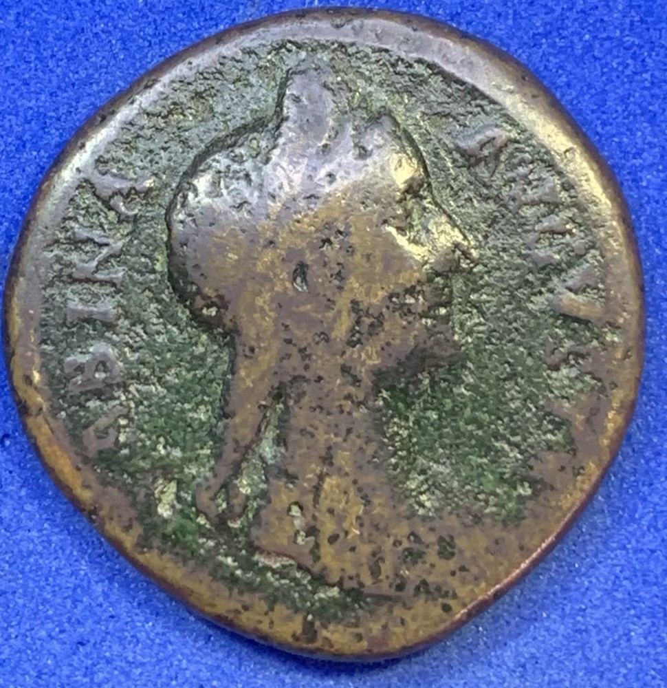 Sabina AE As Concordia Roman Empire 136-138 AD Scarce Posthumous Bronze Coin