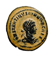 EXTREMELY RARE Constantine II. As Caesar, AD 316-337. Æ Follis Sol Roman Coin
