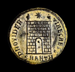 Constantius II, as Caesar, 324-337. AE Follis Campgate SMANTH Roman Coin