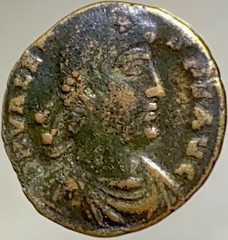 Ancient Roman Coin 364-378 AD Emperor Valens Securitas Rep One Victory Genuine