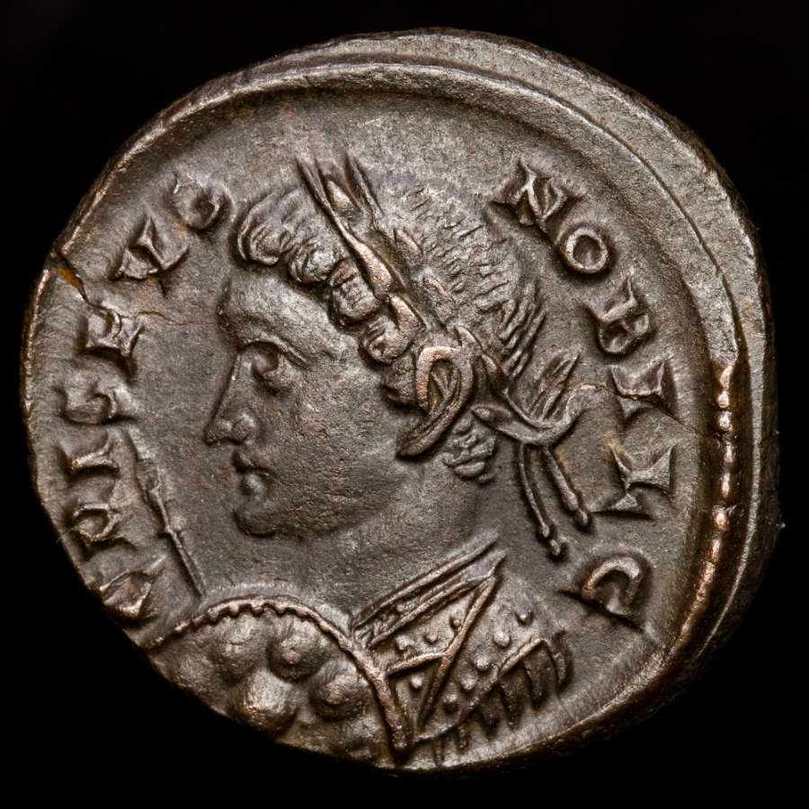 *Lucernae* Crispus Follis BEATA TRANQUILITAS F-B / PLON Londinum 316-326 A.D.