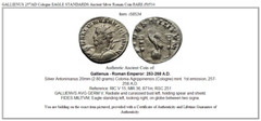GALLIENUS 257AD Cologne EAGLE STANDARDS Ancient Silver Roman Coin RARE i58534