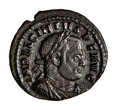 Lovely Large Flan Licinius AD 308-324. Rome Follis Æ 19mm RP R F SOL wCOA