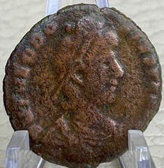 Roman Coin Authentic Ancient 379-383 AD Emperor Theodosius Kneeling Female