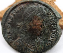 Roman Imperial | Constantius II |AE Centenionalis | Legionary Spearing Barbarian