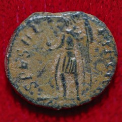 Ancient Roman Empire Coin CONSTANTIUS II Emperor In Military Dress Holding Globe