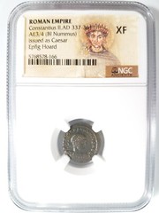 Constantius II Roman Empire BI Nummus AE3/4 NGC XF Ancient Epfig Hoard Pedigree