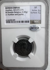 Aurelian AD 270-275 Double-Denarius Aurelian & Jupiter NGC XF