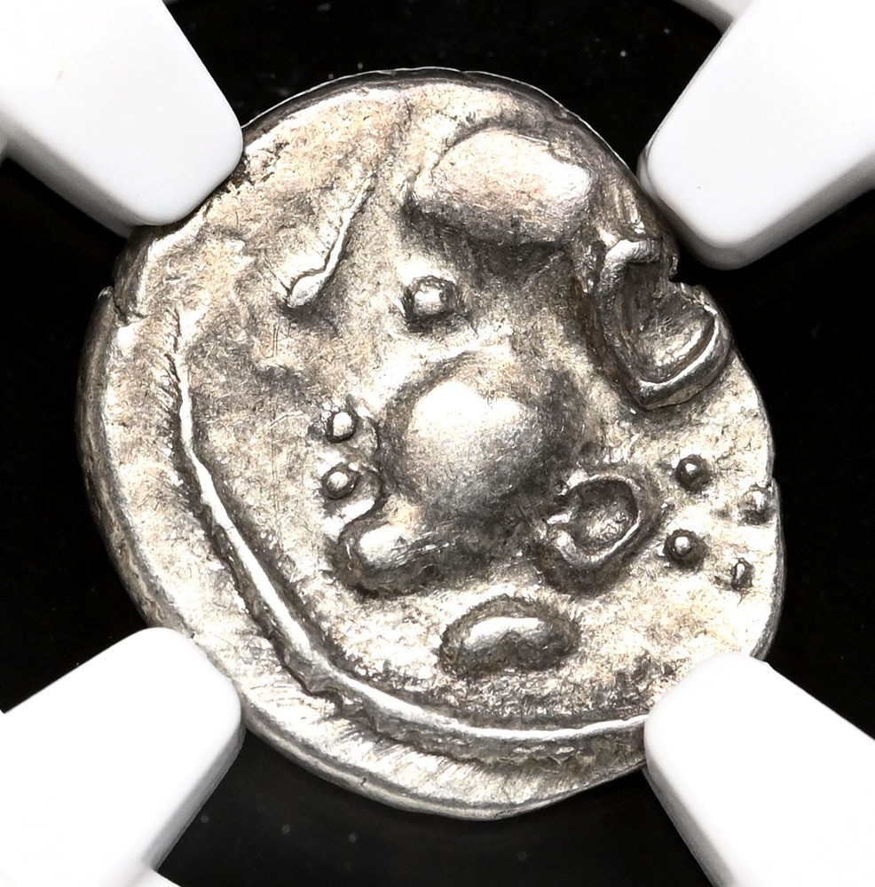 CELTIC GAUL, Aedui. 1st Century BC. Silver Quinarius, Horse, NGC VF