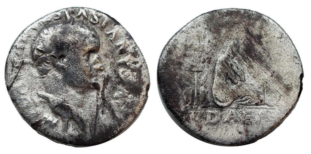 Vespasian – Judaea Capta – Rare Silver Denarius