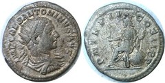 218-222 AD Roman Empire Elagabalus Roma With Victory Silver Antoninianus