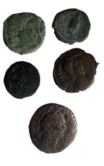 Roman Empire Lot Of Five Interesting Ae Coins Magnentius, Julian I, Livia 🔥
