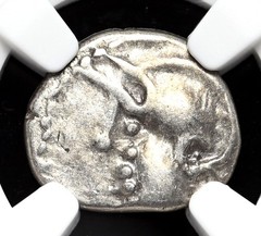 CELTIC GAUL, Aedui. 1st Century BC. Silver Quinarius, Horse, NGC VF