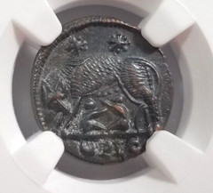 She-Wolf Twins Constantinian NGC AU Roman Empire Nummus Child Remus Romulus Roma