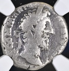 Emperor Commodus Silver Denarius NGC Graded Genuine Ancient Roman Coin 177-192AD