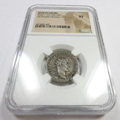 244-249 AD NGC XF ANCIENTS Roman Empire AR Double Denarius Coin #56903A