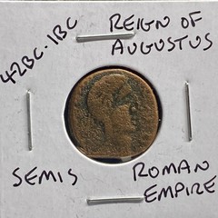 42BC-1BC Roman Province of Baetica Irippo Augustus Reign Female Seated Rare Coin