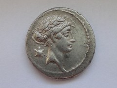 NGC “XF” 5/5-3/5 Q.Pomp. Musa, c.66/56 BC Roman Republic AR Denarius 3.94g/ 20mm
