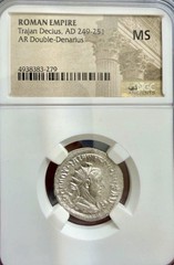 249-251 AD Trajan Decius Pannoniae Rev. Ancient Roman Silver Dbl Denarius NGC MS