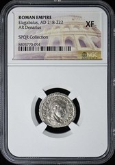 Elagabalus, AD 218-222 ROMAN EMPIRE AR Denarius NGC XF40