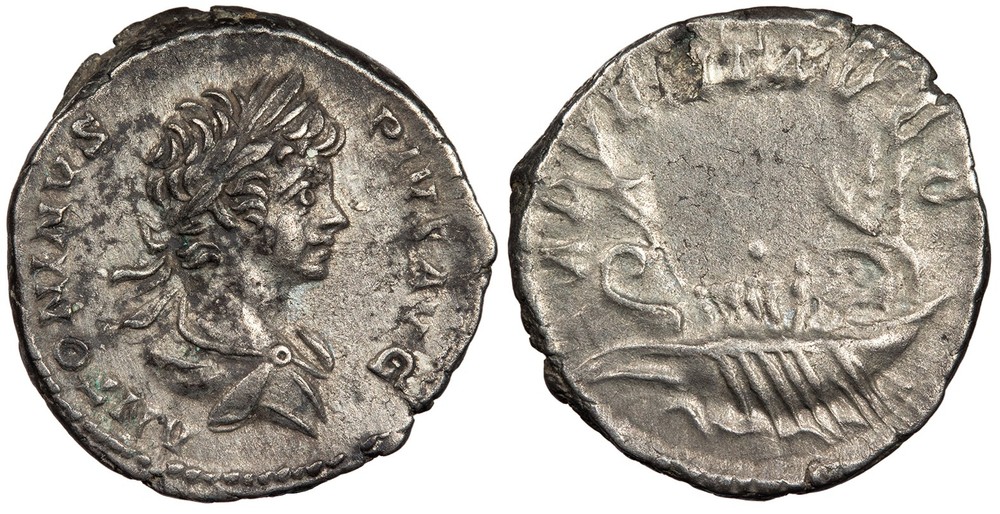Caracalla 198-217 A.D. Denarius VF ADVENT AVGG #AC103700