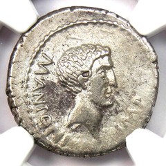 Marc Antony AR Denarius Portrait Military Coin 42 BC – Certified NGC Choice VF