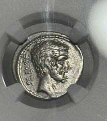 Brutus / Ahala Silver Denarius, Ca 54BC Caesar Assassin Coin