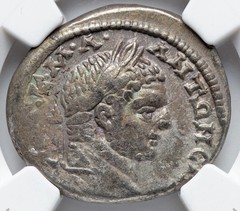 Caracalla 198-217 AD HUGE Tetradrachm NGC, Phoenicia Roman Empire Silver Coin