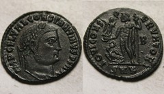 Rare Genuine Ancient Roman coin Constantine 313 AD Jupiter, Victory Eagle wreath