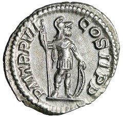Severus Alexander AR Denarius “Mars Standing, Spear & Shield” Extremely Fine