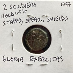 Ancient Roman Coin Emperor Constantine II 330-336AD Two Soldiers Gloria Exercit