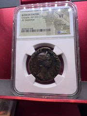 ORBIANA wife of SEVERUS ALEXANDER 225AD Rome Sestertius Roman Coin NGC grade VF