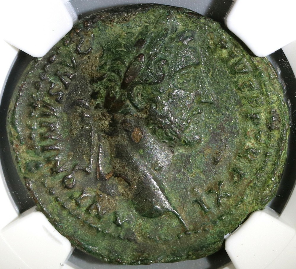 148 NGC VF Antoninus Pius Roman Empire AE As 10th Year Reign Coin (19061701C)