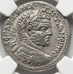 Caracalla 198-217 AD, NGC XF, HUGE Silver Tetradrachm, ANTIOCH Roman Empire Coin
