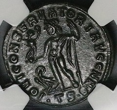 312 NGC AU Constantine I Nummus AE3 Roman Empire Jupiter Thessalonica 26041103C